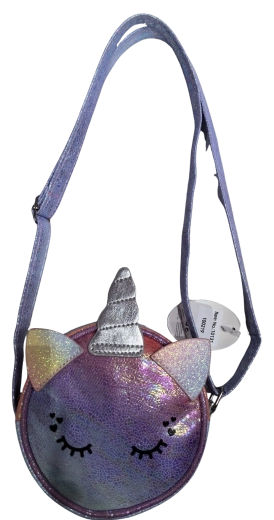 Pink round children’s handbag Sleeping Unicorn