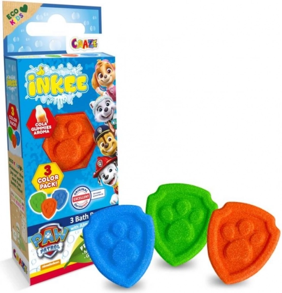 Inkee mini pakuotė šnypščiančių vonios bombų Paw Patrol