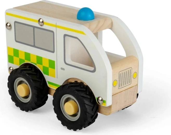 Bigjigs Toys medinė mini greitosios pagalbos mašinėlė