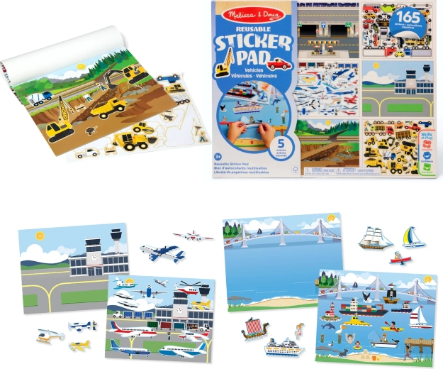 Melissa & Doug Reusable Stickers Vehicles