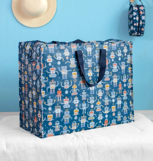 A Little Lovely Company XL storage bag with robot design