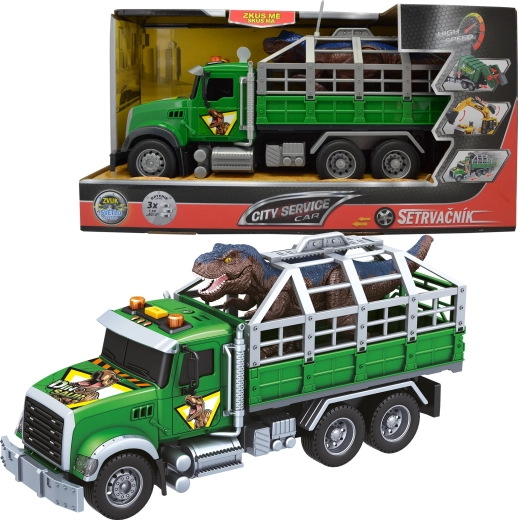 Dinozaurų transportavimo sunkvežimis su garsais ir šviesomis 1:14