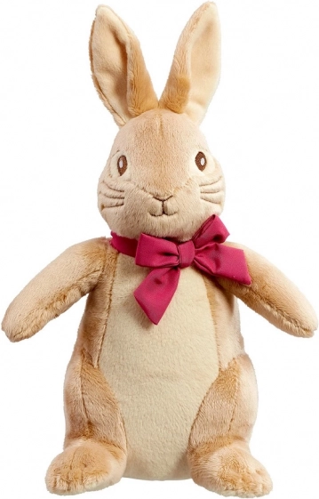 Rainbow plush bunny FLOPSY with bow – large