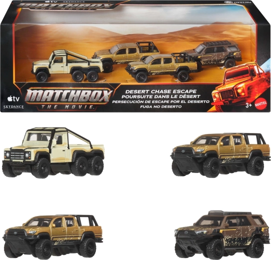 Matchbox The Movie Desert Chase Escape set of 4 vehicles 1:64
