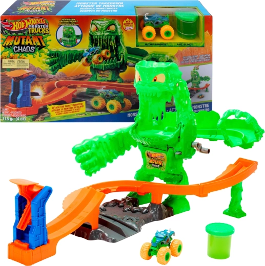 Hot Wheels Monster Trucks slime track: battle with a mutant monster + mini vehicle