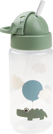 Done by Deer gertuvė su šiaudeliu „Happy clouds“, žalia, 350 ml