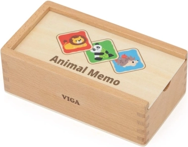 Wooden memory game with animals