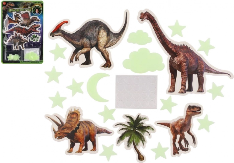 Šviečiantys dinozaurai sienai ir luboms