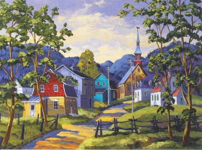 Norimpex deimantinė mozaika „Spalvingas miestas kalnuose“ 30 × 40 cm