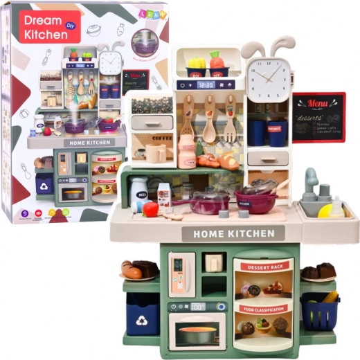 Kids’ kitchen with steam, lights and sounds – 33 accessories