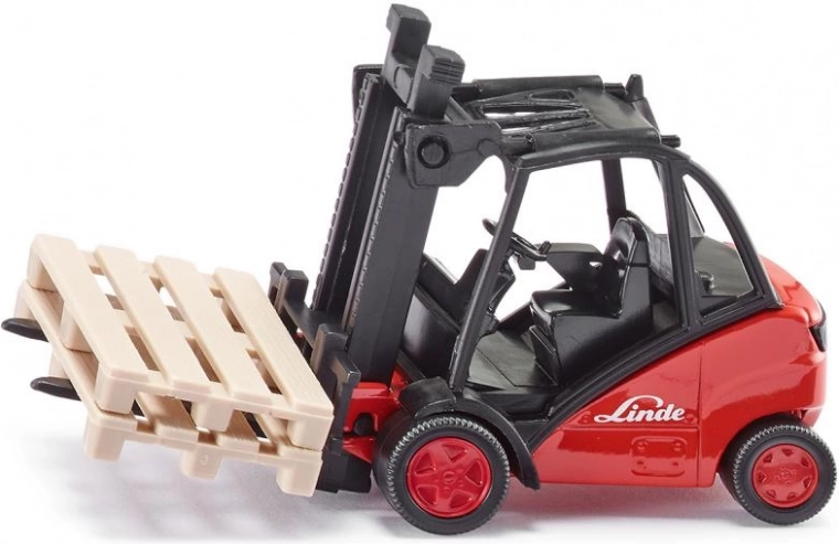 Šakinis krautuvas LINDE 1:50 – metalinis SIKU modelis su paletėmis