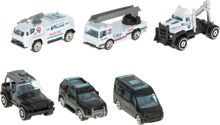 Six police vehicles included