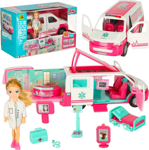 2-in-1 Children's Ambulance with Mobile Hospital and Doll