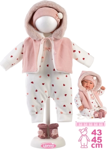 Llorens drabužių rinkinys lėlei New Born 43–45 cm, 4 dalių rinkinys
