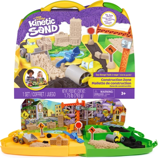 Kinetic Sand statybvietė – kinetinis smėlis 793 g ir priedai
