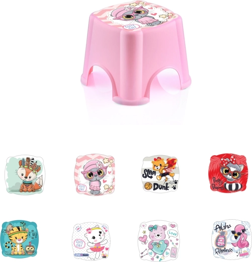 Children's plastic stool with a fairy-tale motif