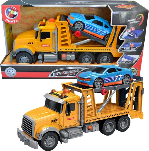 City Service Car – 1:12 car transport truck with lights and sounds