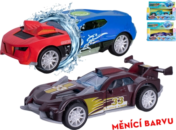 Metalinis 12 cm automobilis su inerciniu mechanizmu ir spalvos keitimo funkcija