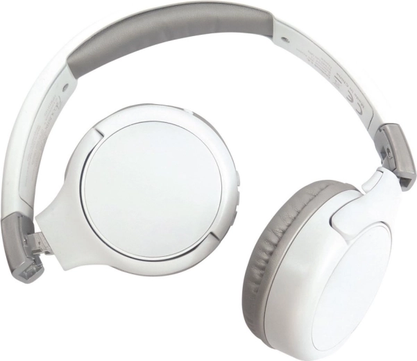 Sulankstomos belaidės ir laidinės vaikiškos ausinės – baltos, Bluetooth 5.0, 85 dB