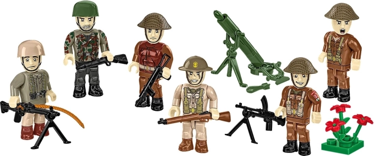 Six detailed minifigures for dynamic scenes