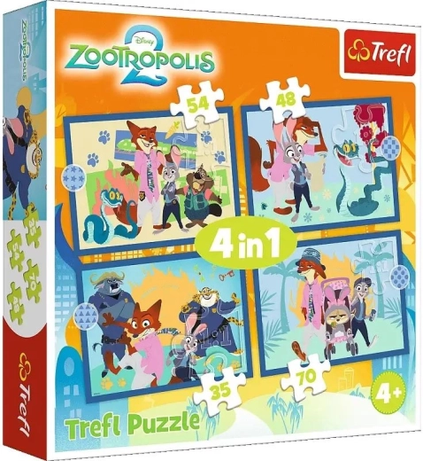 Puzzle 4 in 1 Zootopia Full of Adventures
