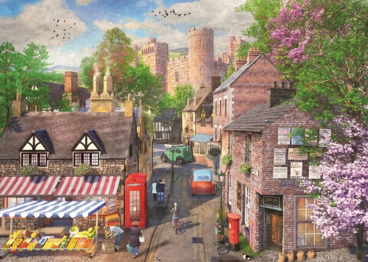 Ravensburger dėlionė „Vaizdinga gatvelė į pilį“ 1000 dalių