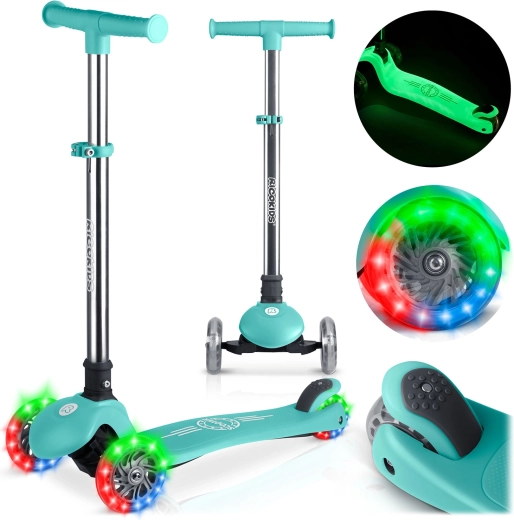 Triratis balansinis paspirtukas vaikams RICOKIDS Glow – turkio spalvos