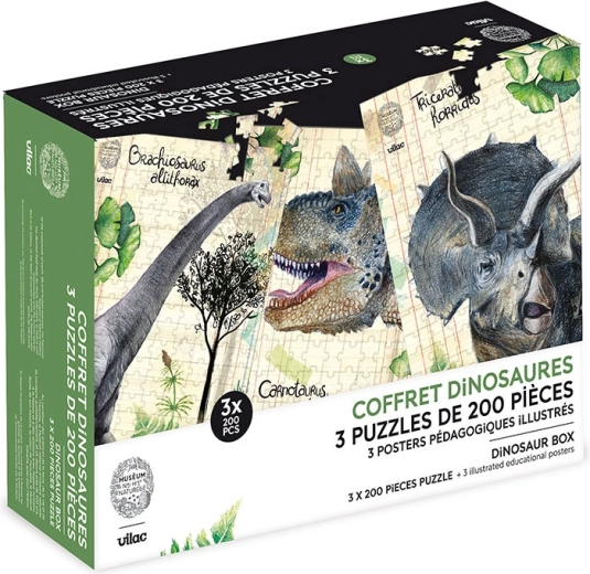 Vilac Dinosaur 3-Puzzle Set