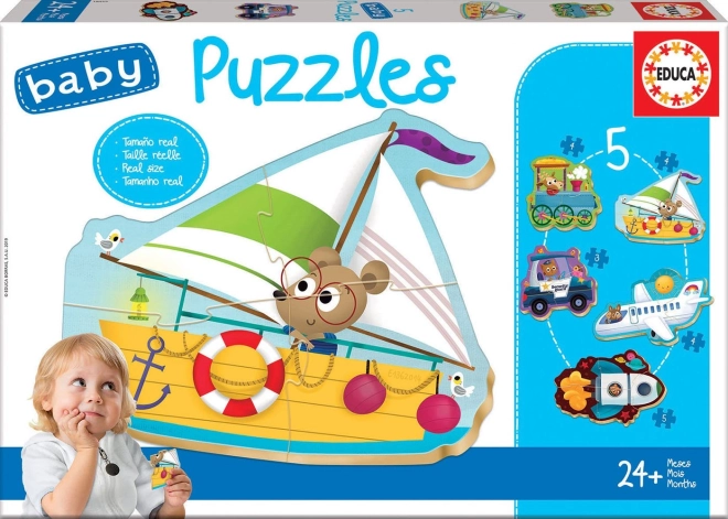 Baby puzzle Animals in Transport 5in1