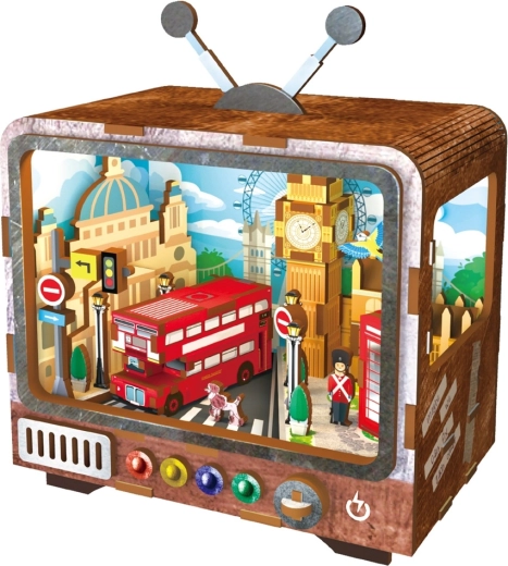 2Kids Toys 3D medinė dėlionė retro televizorius Londonas