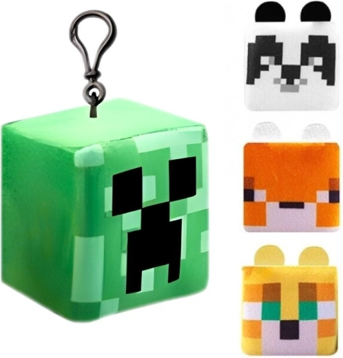 Minecraft plush cube – clip-on keychain