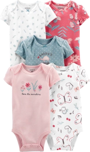 Girls' short-sleeve bodysuits CARTER'S Pinkblue LBB 5 pcs – PRE