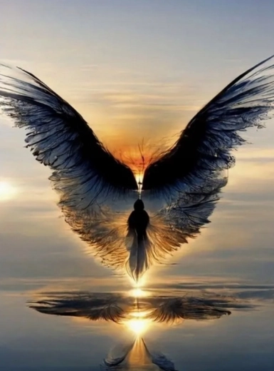 Diamond Painting – Winged Figure at Sunset 30 × 40 cm