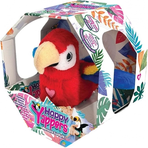 Happy Yappers raudona interaktyvi pliušinė papūga