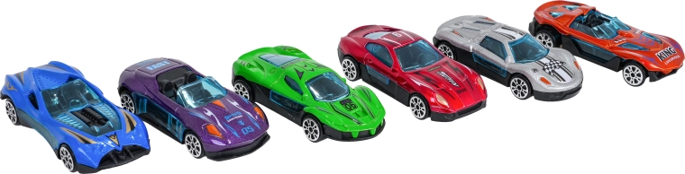 6 metaliniai automobiliai rinkinyje