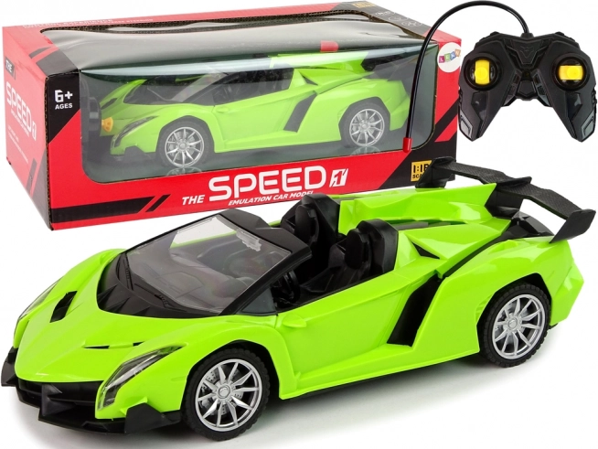 Remote-controlled sports car R/C 1:18 green