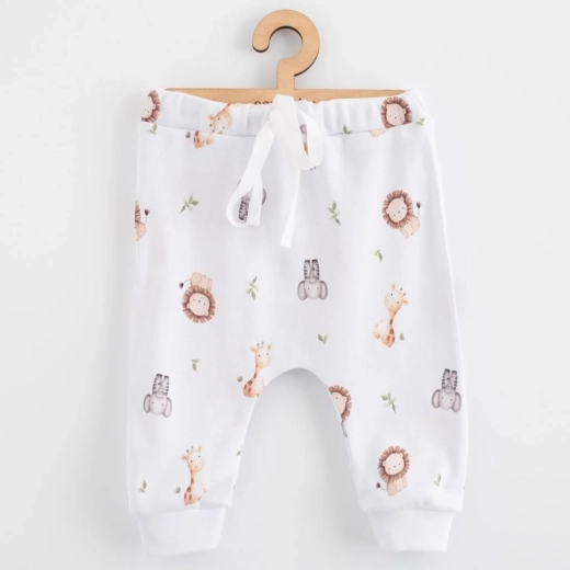 Vaikiškos medvilninės sportinės kelnės jogger NEW BABY For Babies safari, dydis 80