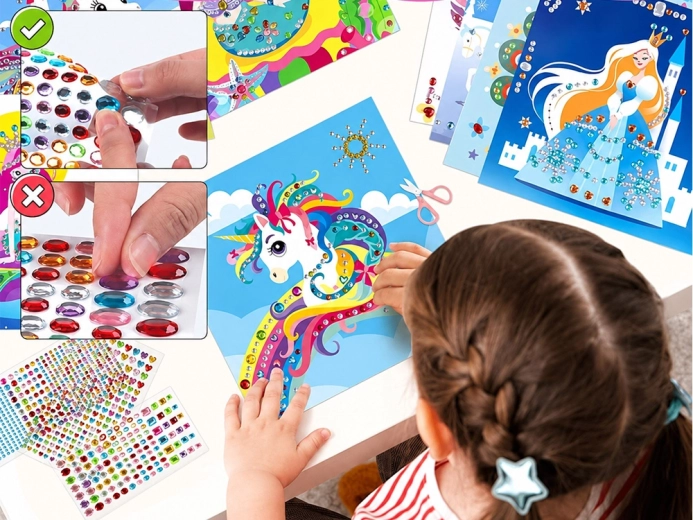 More than 1000 self-adhesive crystals – no glue