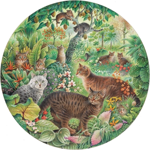 Grafika Round Puzzle Tiger Cats in the Jungle