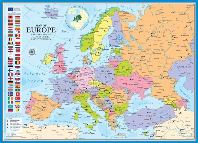 Dėlionė EUROGRAPHICS Europos žemėlapis, 1000 detalių