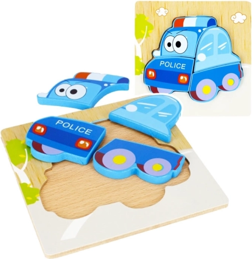 Wooden inset puzzle – police car
