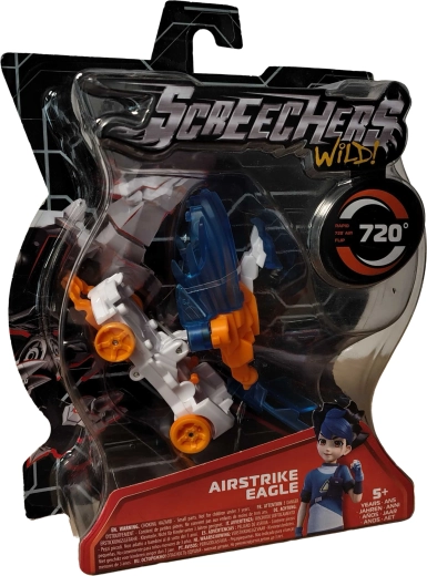 Screechers Wild! transformuojama transporto priemonė Airstrike Eagle – mėlynas erelis