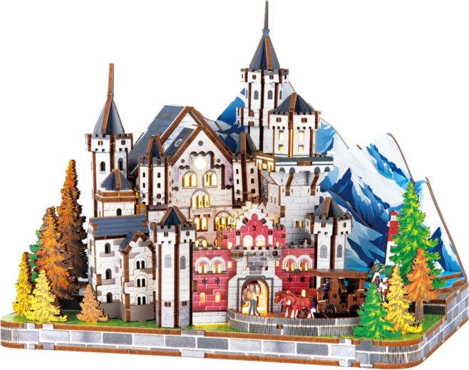 2Kids Toys 3D medinė dėlionė – miniatiūrinė Neuschwanstein pilies scena