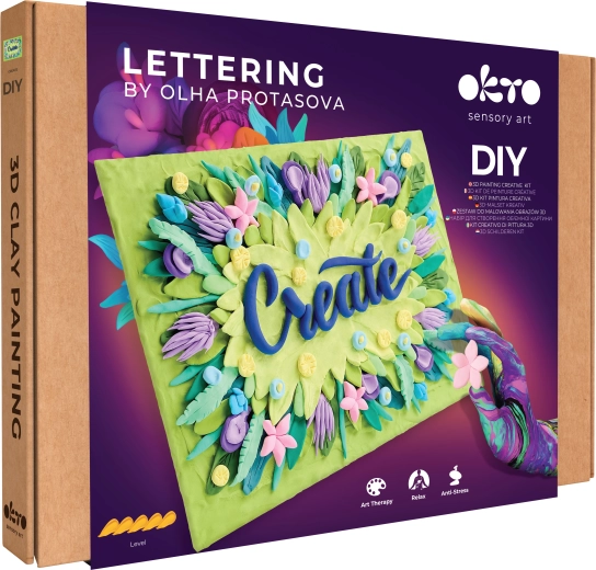 OKTO Lettering kūrybinis dailės rinkinys tapybai su mase Create 30 × 40 cm