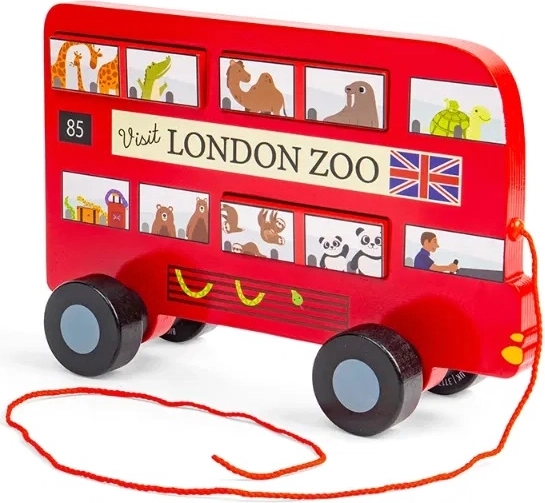 Traukiamas medinis Londono autobusas Bigjigs Toys