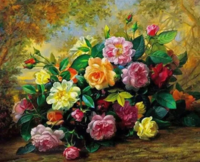 Deimantinė tapyba „Prabangi puokštė“ 30 × 40 cm