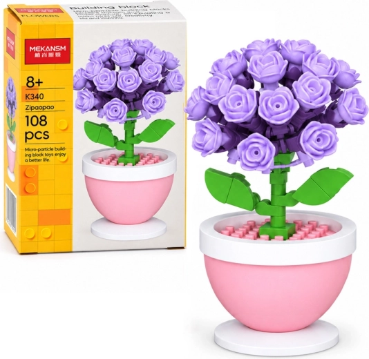 Mini hydrangea in a pot building set - 1 piece