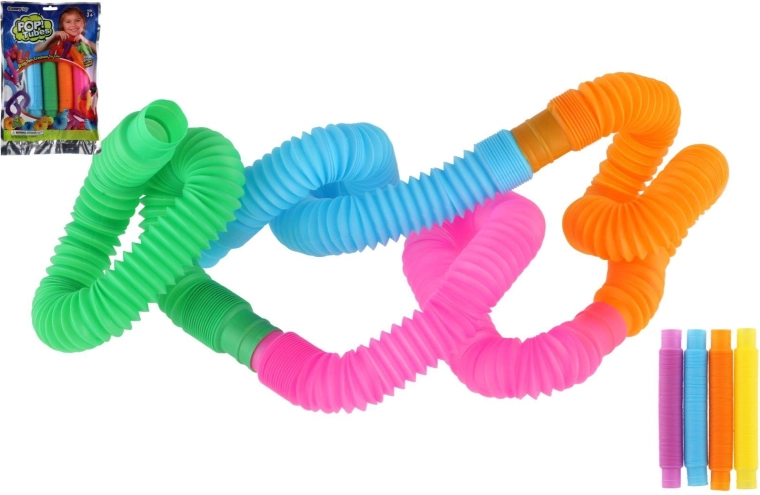 Sensory pop tubes – set of 4, extendable and connectable construction kit