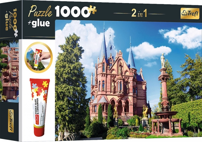 Trefl 2-in-1 Set Puzzle Drachenburg Castle, Germany 1000 Pieces with Glue