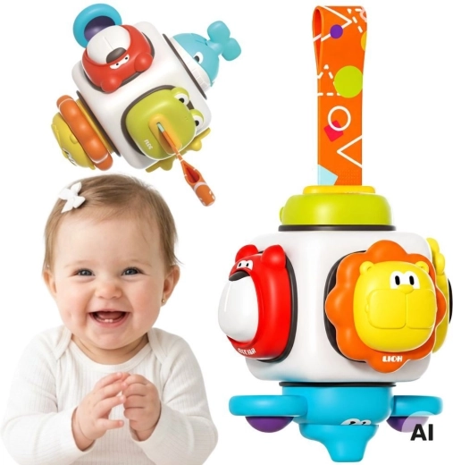 Woopie Baby sensorinis kubas 6in1 su gyvūnėliais